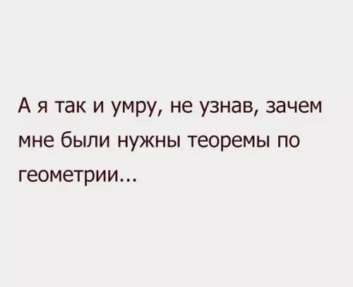 Аятак и умру не узнав зачем мне были нужны теоремы по геометрии