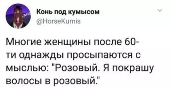 Конь под кумысом НогзеКити Многие женщины после 60 ти однажды просыпаются с мыслью Розовый Я покрашу волосы в розовый