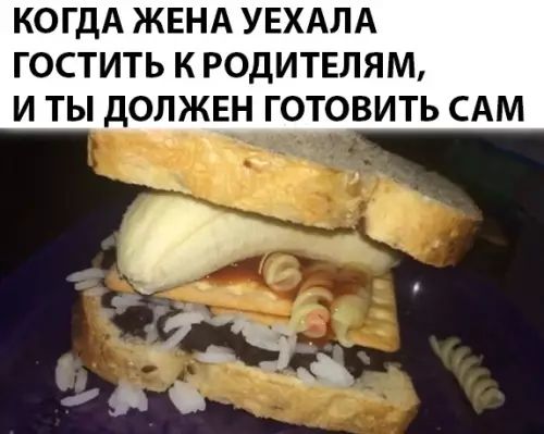 КОГДА ЖЕНА УЕХАЛА ГОСТИТЬ К РОДИТЕЛЯМ И ТЫ ДОЛЖЕН ГОТОВИТЬ САМ