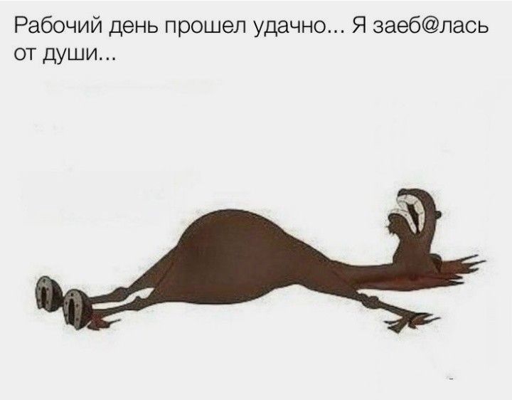 Рабочий день прошел удачно... Я заеб@лась от души...