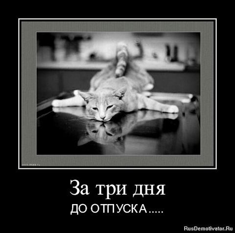 За три дня до отпуска.....