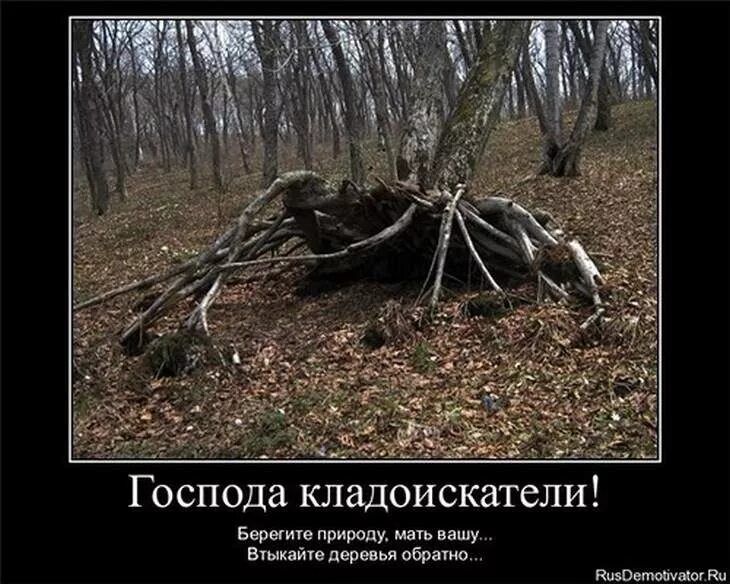 Господа кладоискатели!
Берегите природу, мать вашу...
Втыкайте деревья обратно...
