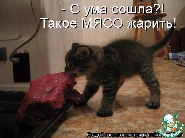- С ума сошла?! Такое МЯСО жарить!