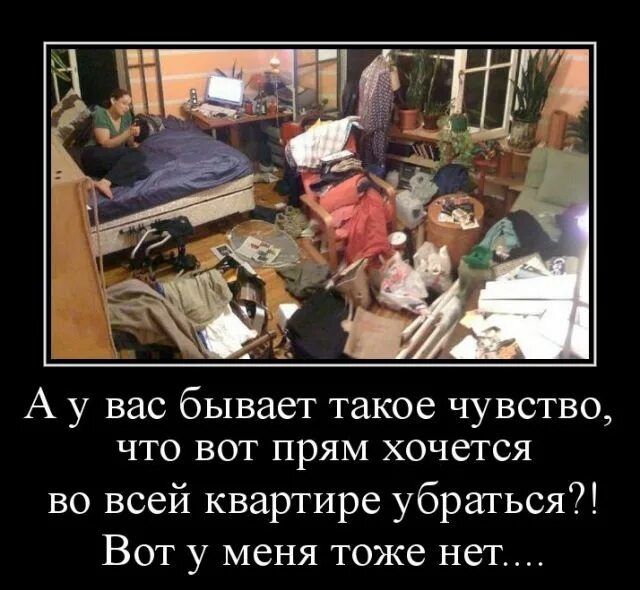 А у вас бывает такое чувство, что вот прям хочется во всей квартире убираться?! Вот у меня тоже нет....