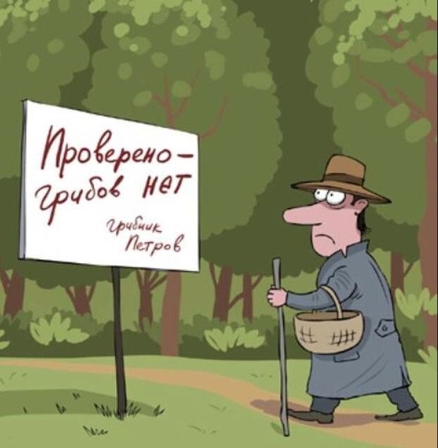 Проверено – грибов нет
грибник Петров