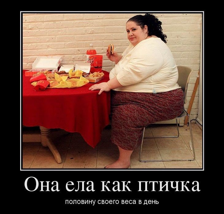 Она ела как птичка
половину своего веса в день