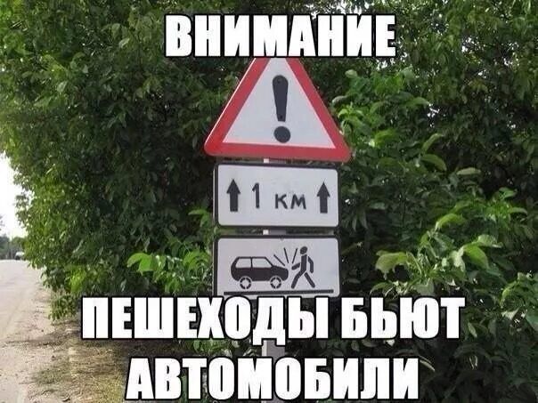 ВНИМАНИЕ
ПЕШЕХОДЫ БЬЮТ АВТОМОБИЛИ