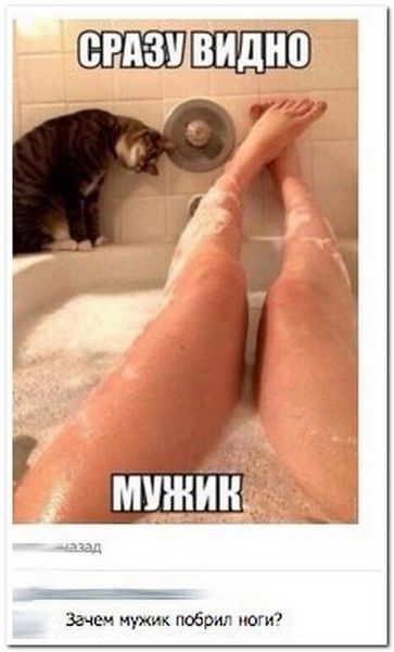 СРАЗУ ВИДНО МУЖИК
Зачем мужик побрил ноги?