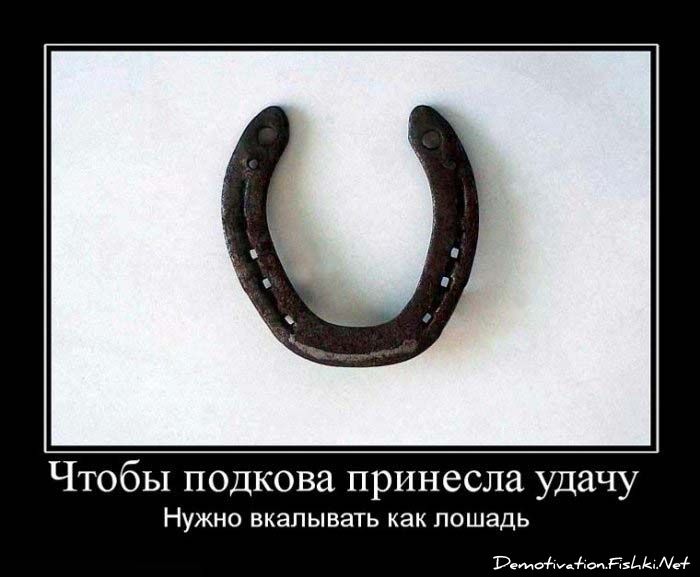 Чтобы подкова принесла удачу
Нужно вкалывать как лошадь