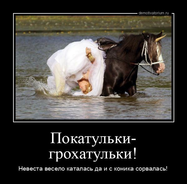 Покатульки-грохатульки! Невеста весело каталась да и с коника сорвалась!