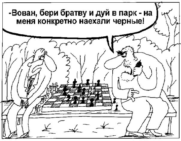 -Вован, бери брата и дуй в парк - на меня конкретно наехали черные!