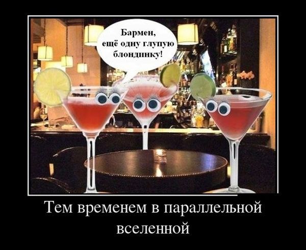 Бармен, ещё одну глупую блондинку! Тем временем в параллельной вселенной