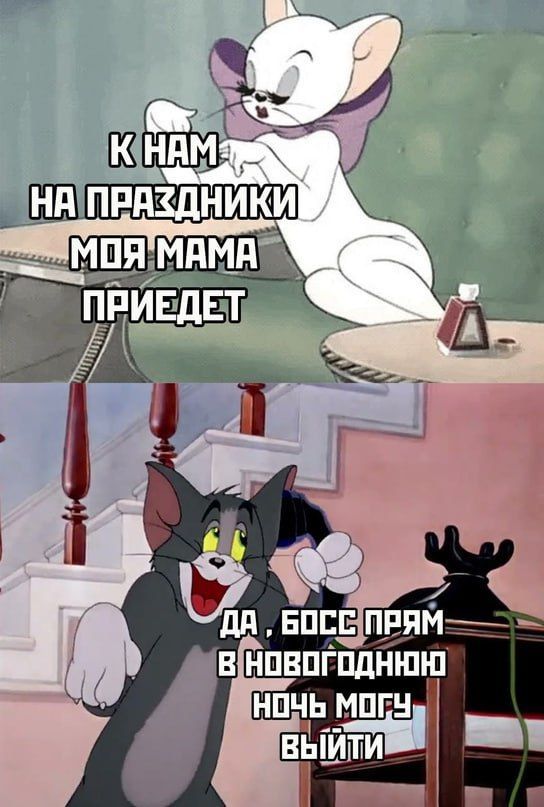 К НАМ НА ПРАЗДНИКИ Моя мама придет. Да, босс прямо в новогоднюю ночь могу выйти