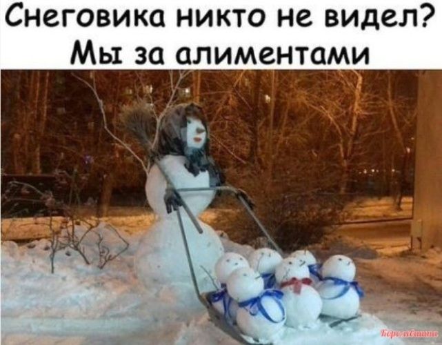 Снеговика никто не видел? Мы за алиментами