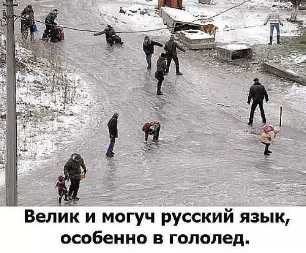 Велик и могуч русский язык, особенно в гололед.