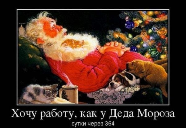 Хочу работу, как у Деда Мороза
сутки через 365