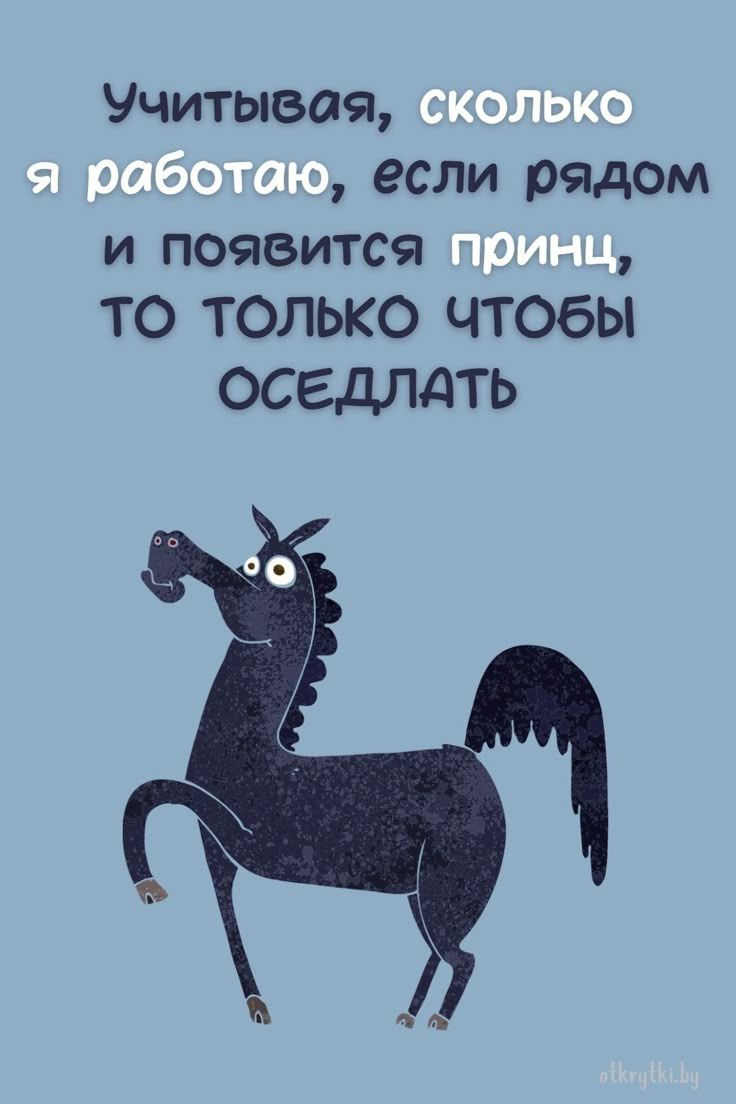 Учитывая, сколько я работаю, если рядом и появится принц, то только чтобы оседлать
