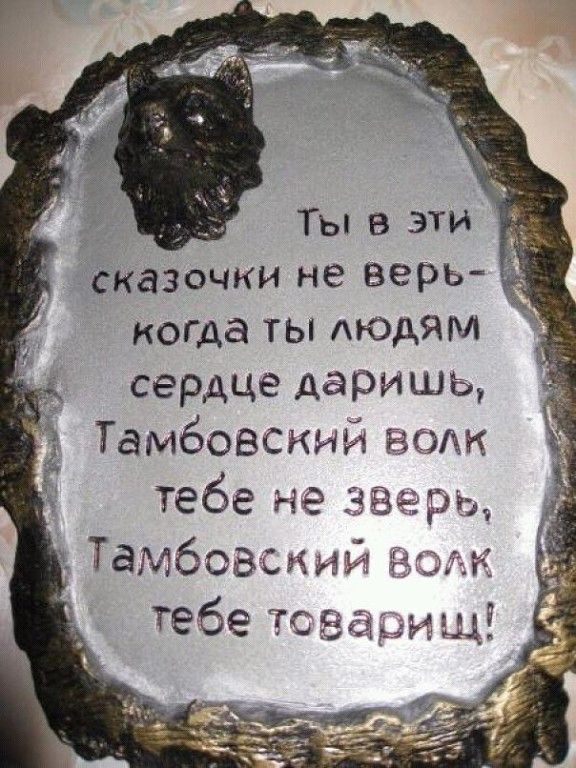 ты в эти сказочки не верь- когда ты людям сердце даришь, Тамбовский волк тебе не зверь, Тамбовский волк тебе товарищ!