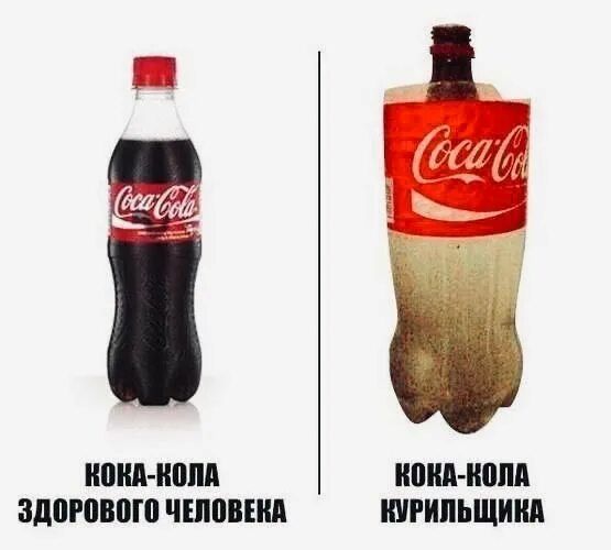 Кока-кола здорового человека
Кока-кола курильщика