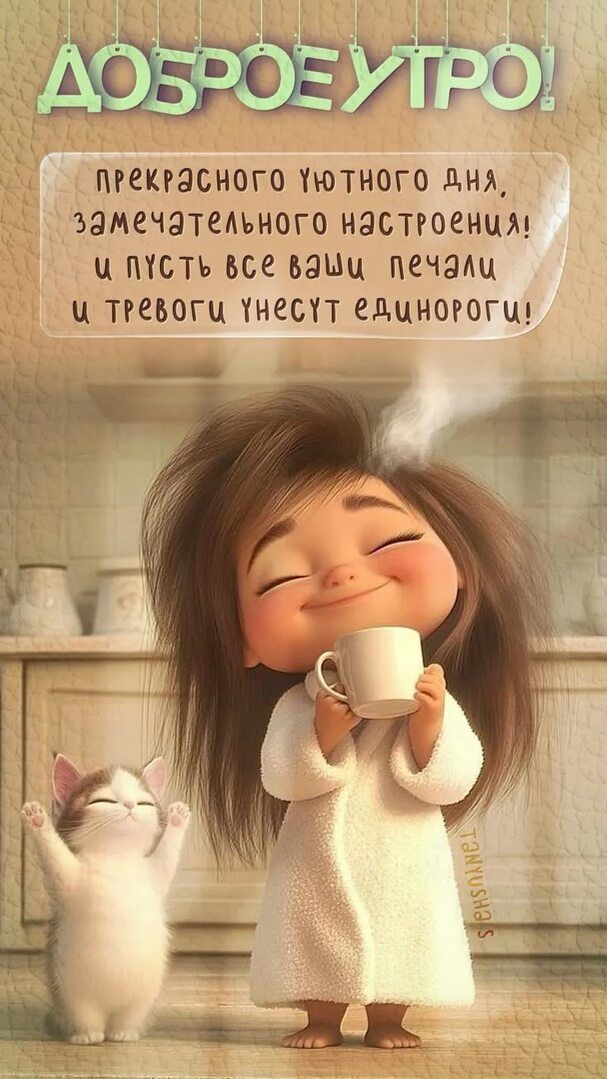 ДОБРОЕ УТРО! прекрасного уютного дня, замечательного настроения! и пусть все ваши печали и тревоги уйнесет единорог!