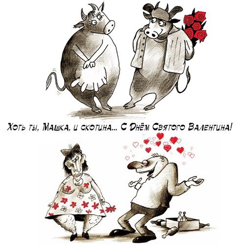 Хоть ты, Машка, и скотина... С Днём Святого Валентина!