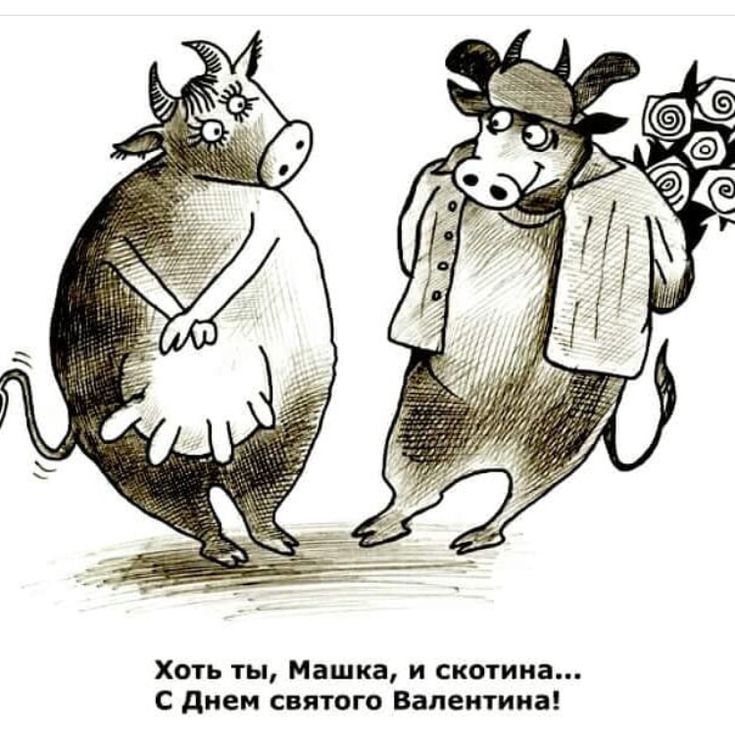Хоть ты, Машка, и скотина... С Днем святого Валентина!