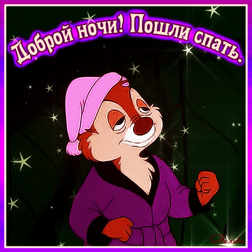 Доброй ночи! Пошли спать.