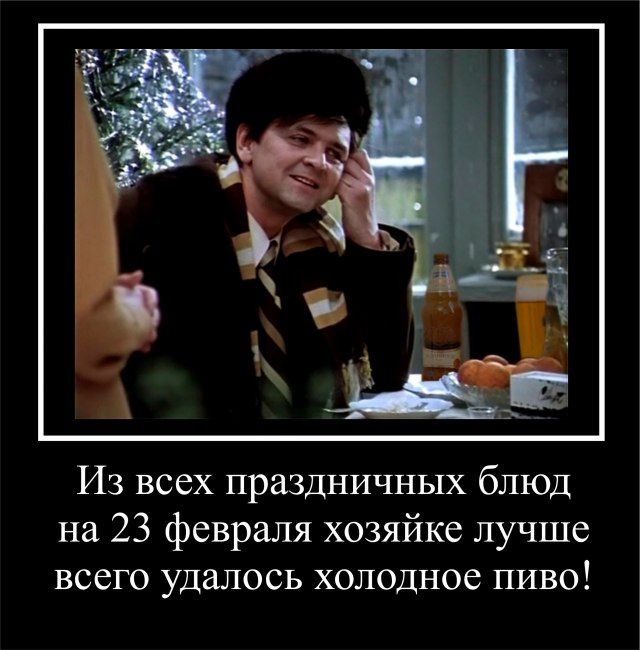 Из всех праздничных блюд на 23 февраля хозяйке лучше всего удалось холодное пиво!