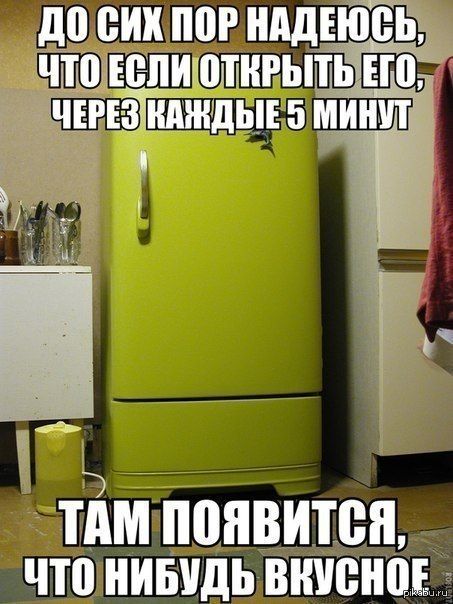 ДО СИХ ПО НАДЕЮСЬ, ЧТО ЕСЛИ ОТКРЫТЬ ЕГО, ЧЕРЕЗ КАЖДЫЕ 5 МИНУТ
ТАМ ПОЯВИТСЯ, ЧТО НИБУДЬ ВКУСНОЕ