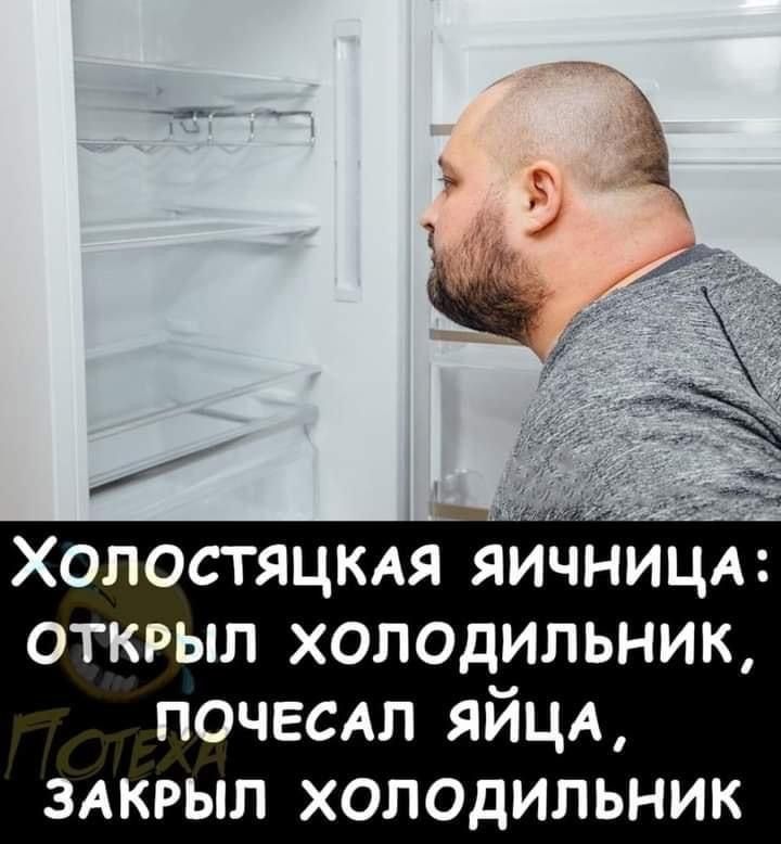Холостяцкая яичница: открыл холодильник, почесал яйца, закрыл холодильник