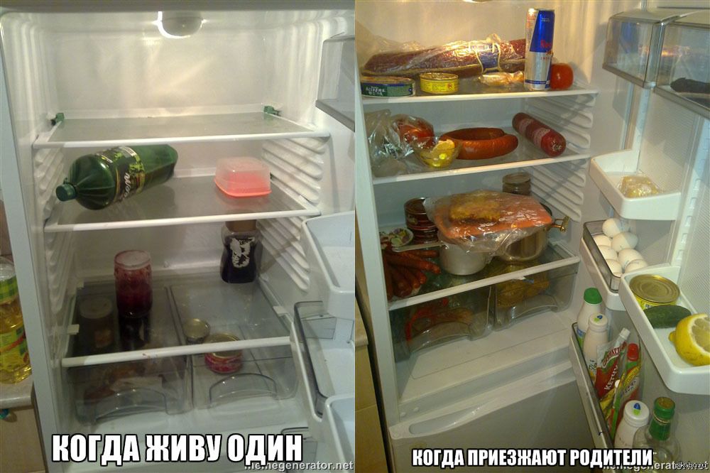 КОГДА ЖИВУ ОДИН
КОГДА ПРИЕЗЖАЮТ РОДИТЕЛИ