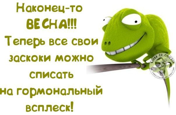 Наконец-то весна!!! Теперь все свои заскоки можно списать на гормональный всплеск!