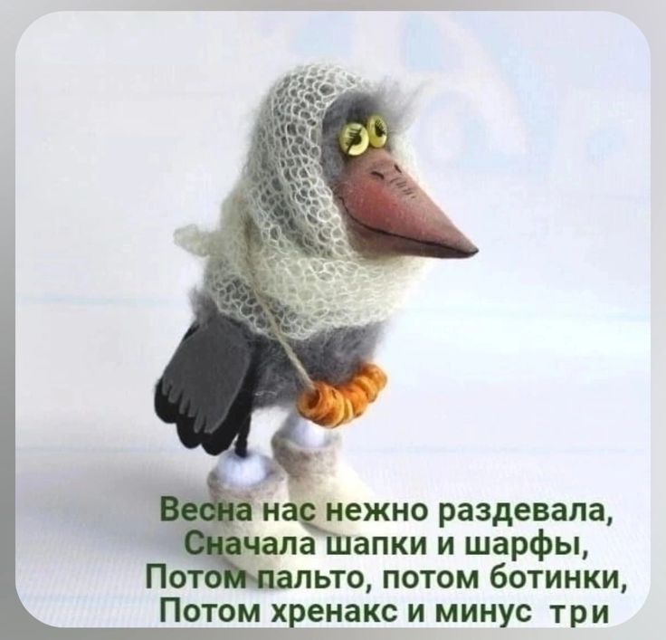 Весна нас нежно раздевала, Сначала шапки и шарфы, Потом пальто, потом ботинки, Потом хренакс и минус три