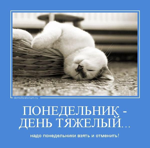 ПОНЕДЕЛЬНИК - ДЕНЬ ТЯЖЕЛЫЙ... надо понедельники взять и отменить!