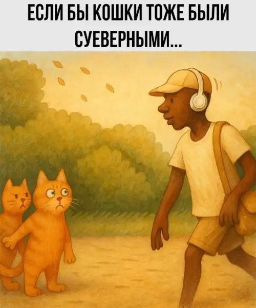 ЕСЛИ БЫ КОШКИ ТОЖЕ БЫЛИ СУЕВЕРНЫМИ...