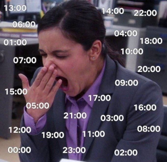 13:00, 06:00, 01:00, 07:00, 15:00, 05:00, 12:00, 00:00, 19:00, 23:00, 14:00, 22:00, 04:00, 18:00, 10:00, 20:00, 09:00, 17:00, 16:00, 03:00, 11:00, 08:00, 02:00