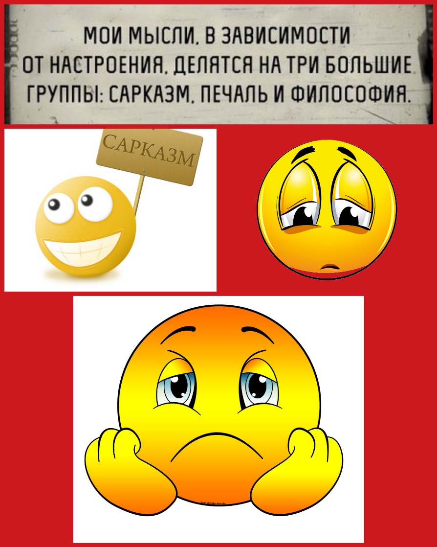 _ МОИ МЫСЛИ В ЗАВИСИМОСТИ ДОТ НАСТРОЕНИЯ ДЕПНТСЯ НА ТРИ БОЛЬШИЕ ГРУППЫ САРКАЗМ ПЕЧАЛЬ И ФИЛОСОФИЯ