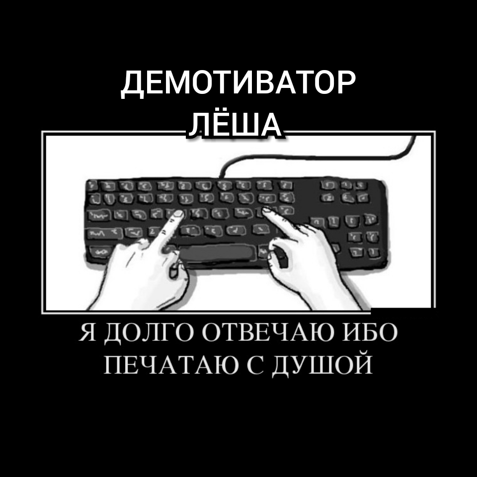 ДЕМОТИВАТОР Я долго ОТВЕЧАЮ ИБО ПЕЧАТАЮ С душой