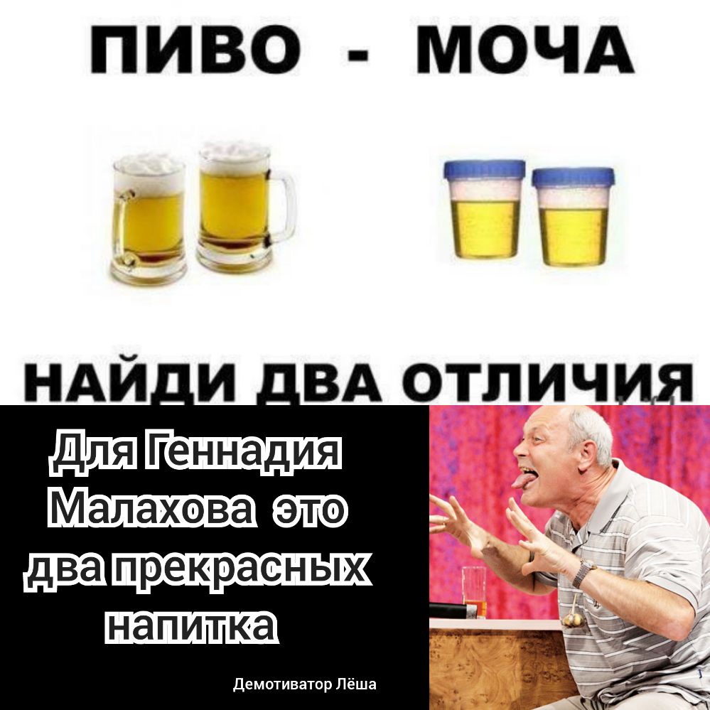 ПИВО МОЧА д__ ПП НДЙ Геннадия Малахова прекрасных напитка демотивато е а