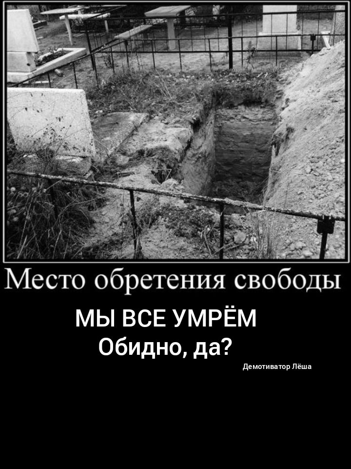 Место обретения свободы МЫ ВСЕ УМРЁМ Обидно да демшиишр пёшь