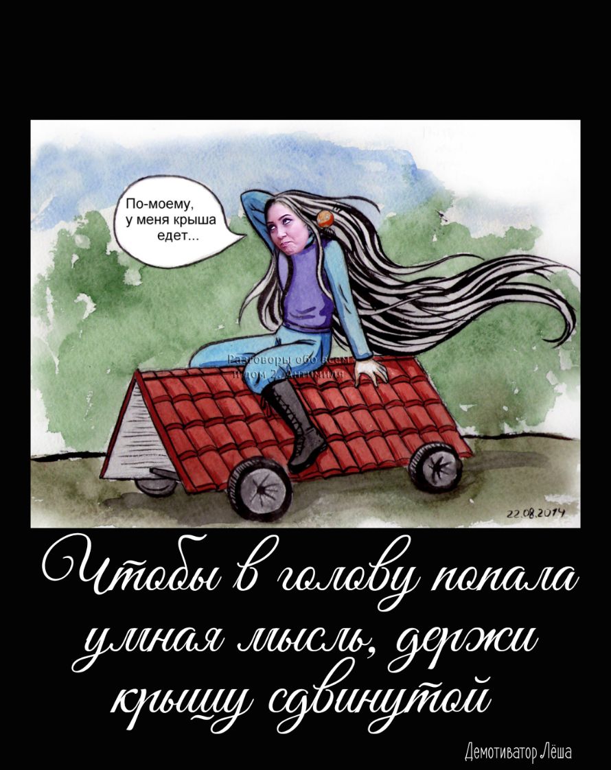 _ Погмоему у меня крыша едет Демотиватор Леша