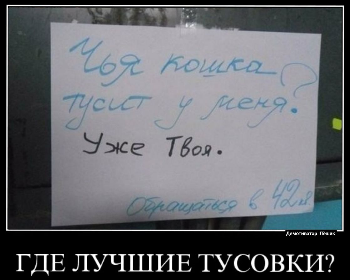 ГДЕ ЛУЧШИЕ ТУСОВКИ