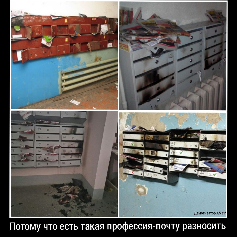 демотиватср АМУР Потому что есть такая профессия почту разносить