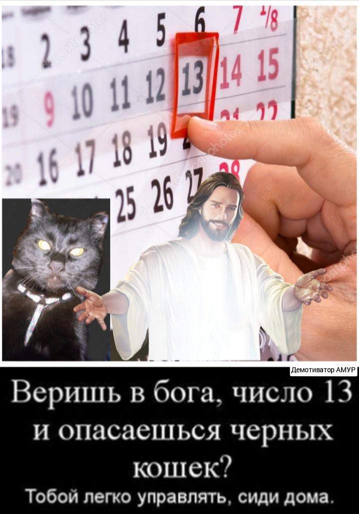 Веришь в бога число 13 и опасаешься черных кошек Тобои легко управлять сиди дома