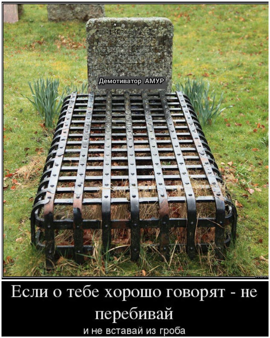 дёмотиватор АМУР Еслиэтебехороппговорят ЪЮ перебивай и не вставай из гроба