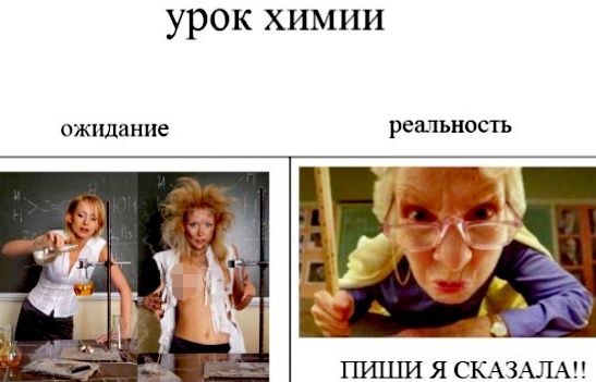 урОК ХИМИИ ожидание реальность
