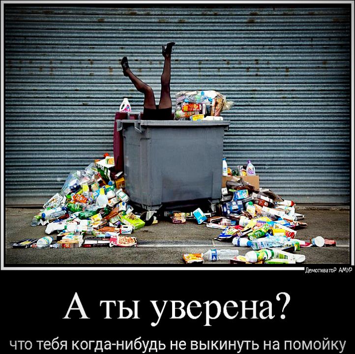 А ты уверена что тебя когда нибудь не выкинуть на помойку