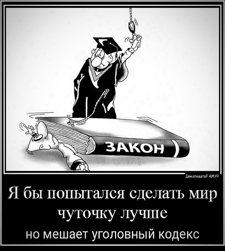 Я бы попытался сделать мир чуточку лучше НО мешает УГОЛОВНЫЙ КОДЕКС