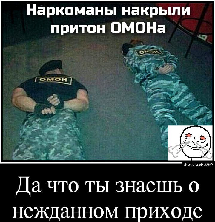 Наркоманы накрыли притон ОМОНа Да ЧТО ТЫ ЗНЕЮШЬ О НСЖДШ ПіОМ ПРИХОДС