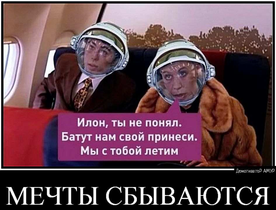 Илон ты не понял Батут нам свой принеси Мы с тобой летим МЕЧТЫ СБЫВАЮТСЯ
